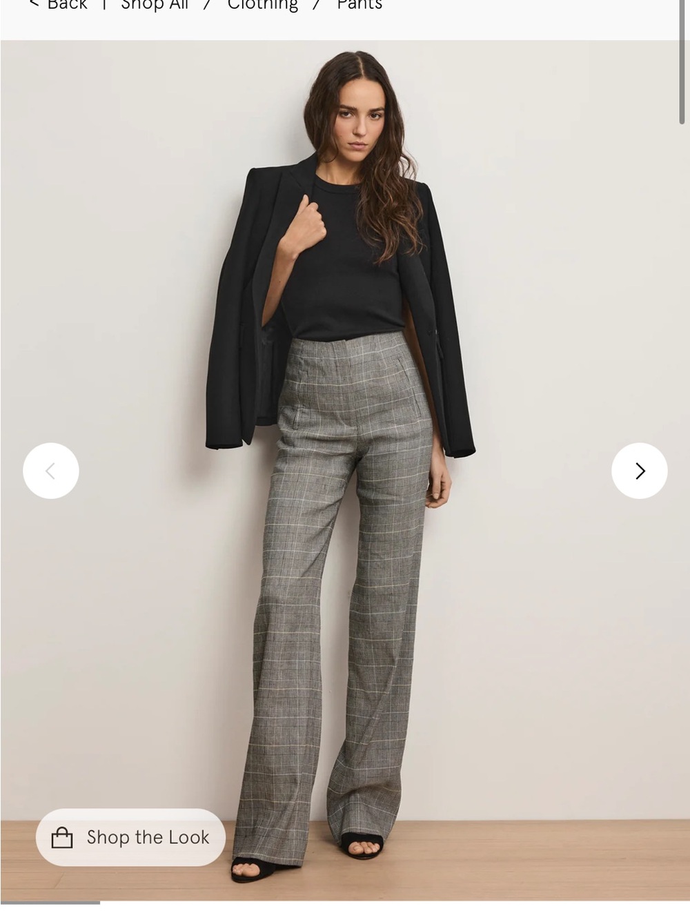 NWOT Veronica Beard JUDE PLAID LINEN WIDE LEG PANT Size 6
